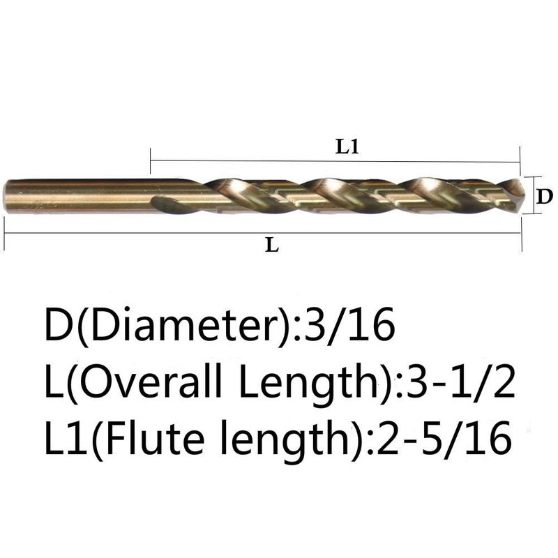 DRILLFORCE 10PCDS, 3/16", Cobalt Drill Bits - Image 5